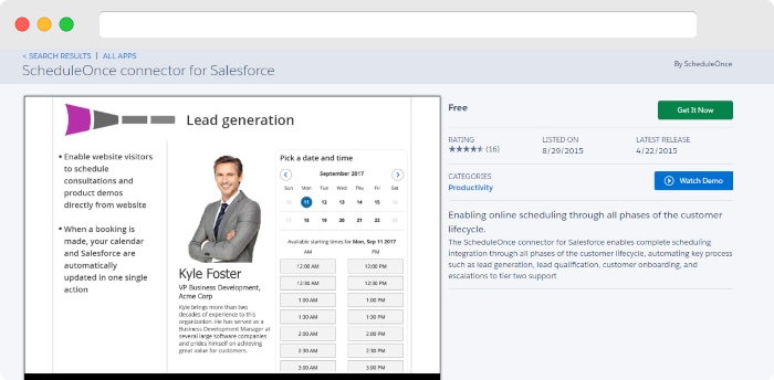 salesforce integrations - ScheduleOnce - www.ruleranalytics.com