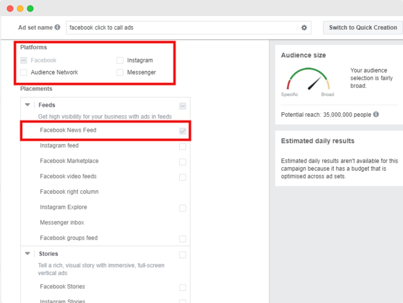 Facebook click to call ads - Step 6 - www.ruleranalytics.com