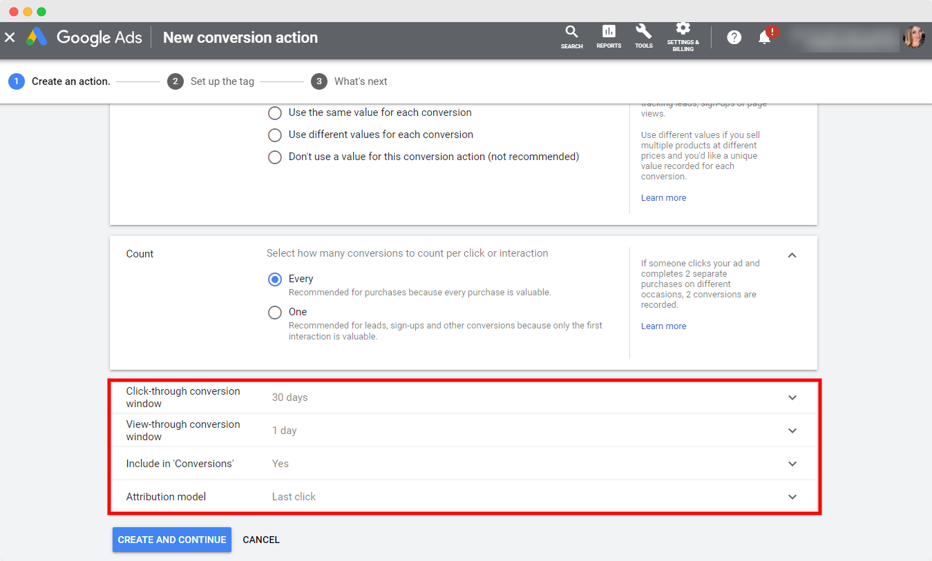 assigning monetary values to conversions - google ads step 8 - www.ruleranalytics.com