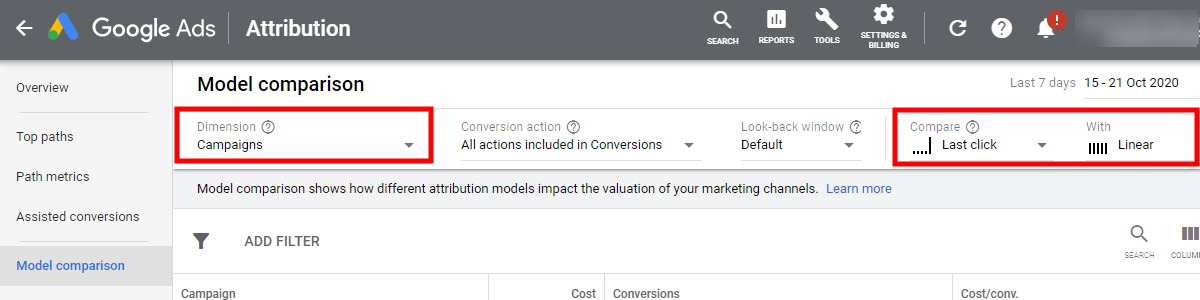 advertising attribution - google ads - step 3 - www.ruleranalytics.com