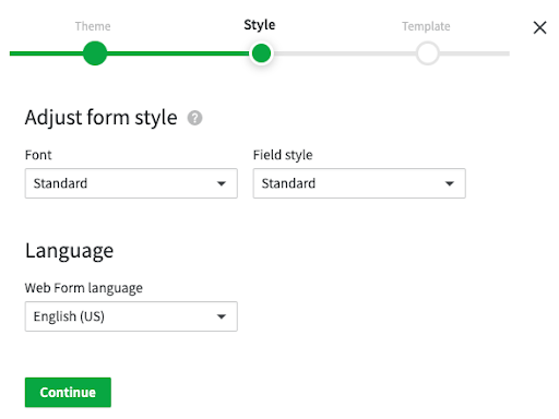 set up pipedrive web forms choose style stage three