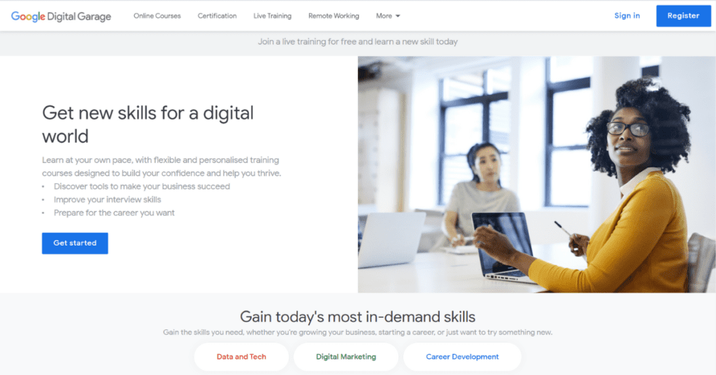 google digital garage online marketing course