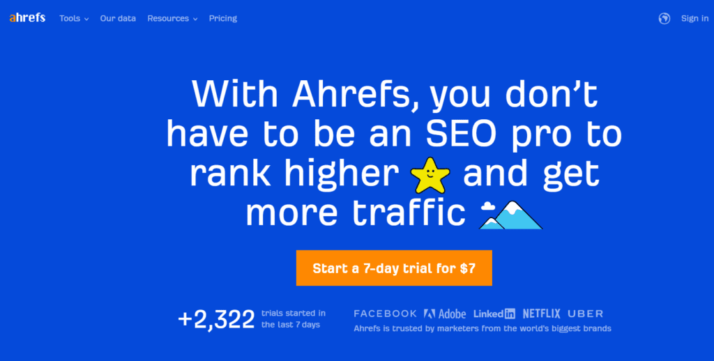 ahrefs content and seo b2b marketing tools