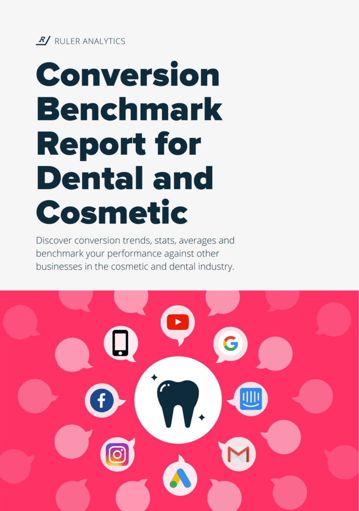 conversion benchmark report cosmetic and dental - front cover - www.ruleranalytics.com