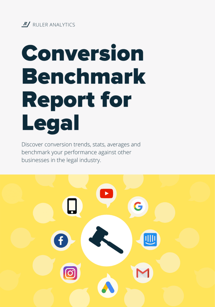 conversion benchmark report legal - front cover - www.ruleranalytics.com