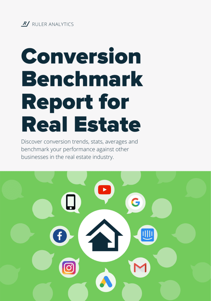 conversion benchmark report real estate - front cover - www.ruleranalytics.com