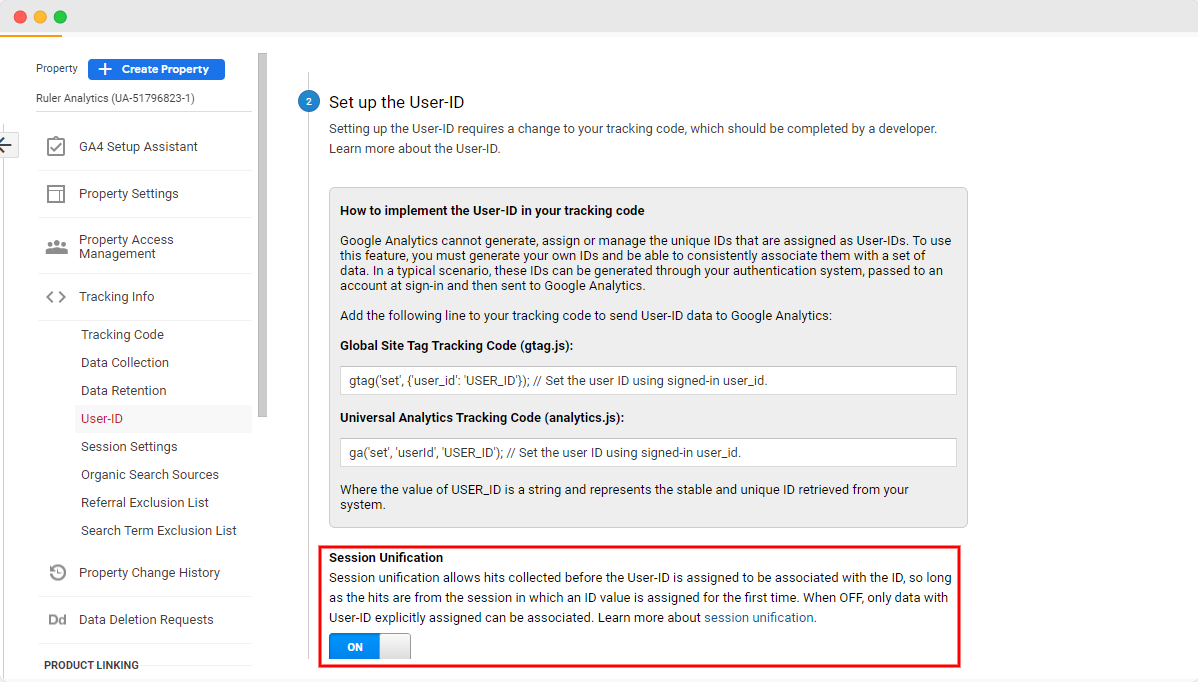google analytics user tracking - step 4 - www.ruleranalytics.com