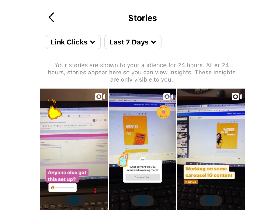 instagram stories website link clicks