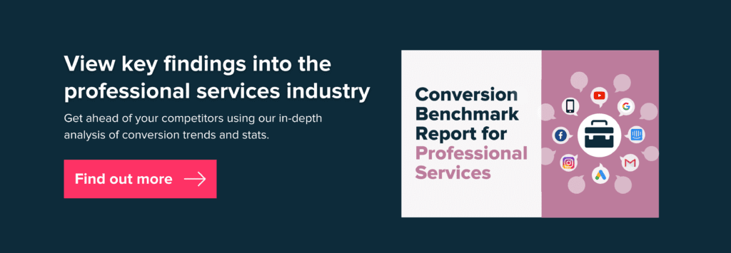 professional services marketing conversion benchmark report