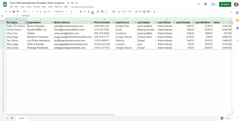 How to Use Google Sheets to Track Sales Leads (+ Attribute Marketing ...